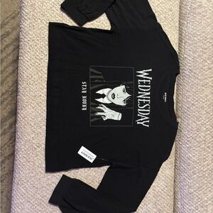 Old Navy Black Long Sleeve Tee - Wednesday Design